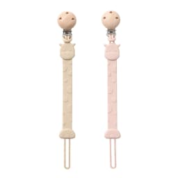 2pcs Baby Silicone Pacifier Chains， Cartoon Giraffe Shaped Silicone Baby Pacifier Chain ， For Newborn Mothers As Gifts