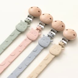 2pcs Baby Silicone Pacifier Chains， Cartoon Giraffe Shaped Silicone Baby Pacifier Chain ， For Newborn Mothers As Gifts