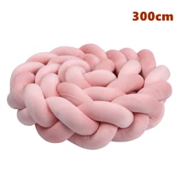  1M/2M/3M/4M Knot Braid Baby Bed Bumper Infant Cradle Protector Plush Pillow Cushion Crib Anti-collision Room Decor
