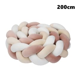  1M/2M/3M/4M Knot Braid Baby Bed Bumper Infant Cradle Protector Plush Pillow Cushion Crib Anti-collision Room Decor