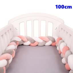  1M/2M/3M/4M Knot Braid Baby Bed Bumper Infant Cradle Protector Plush Pillow Cushion Crib Anti-collision Room Decor
