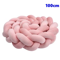  1M/2M/3M/4M Knot Braid Baby Bed Bumper Infant Cradle Protector Plush Pillow Cushion Crib Anti-collision Room Decor