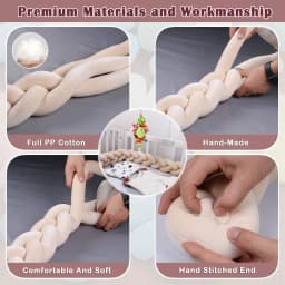  1M/2M/3M/4M Knot Braid Baby Bed Bumper Infant Cradle Protector Plush Pillow Cushion Crib Anti-collision Room Decor