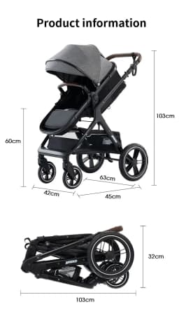 Baby Stroller 3 in 1 Easy Folding Multifunctional Stroller Travel Portable Baby Carriage Safety Seat EU Standard Free Shipping
