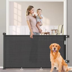 Retractable Baby Gate Punch-free Pets Stair Gate Dog Cat Stair Door Fence Childproof Net No-Drill Mesh Kids Safety Doorway