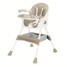Baby High Chair 3 in 1, Foldable and Adjustable High Chair Babies with Removable Tray, Safety Belt, Footrest and Wheels