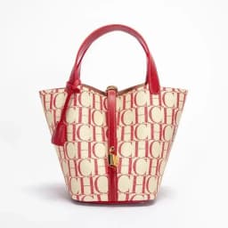 CH Tote Bag For Women Luxury Monogram Leather Handbag Fashion Top Handle Bag Elegant Lock Bucket Bag For Daily Commute