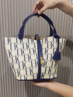 CH Tote Bag For Women Luxury Monogram Leather Handbag Fashion Top Handle Bag Elegant Lock Bucket Bag For Daily Commute