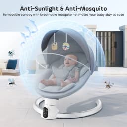 Electric Baby Swing Baby Rocker, APP and Remote Baby Scale From Birth to 9kg, 5-Point Harness Improved Baby Scale with 3 Timers
