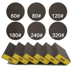 6pcs/set(60 80 120 180 240 320)Coarse Medium Fine Grit Sanding Block Sander Sponges for Wood Drywall Metal Sandpaper Sponge