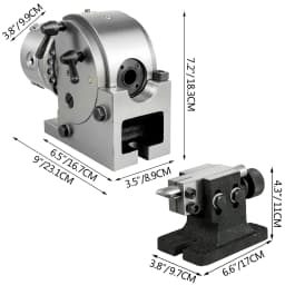 SucceBuy Dividing Head Precision Semi Universal BS-0 5" / 4" 3-Jaw Indexing Head Tailstock & Chuck for Drilling Milling Grinding