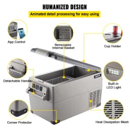 SucceBuy 35L Car Refrigerator Compressor Portable Small Refrigerator for Driving Travel Fishing Outdoor Home Use
