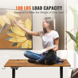 SucceBuy Electric Standing Desk Height Adjustable Standing Desk W/ Dual Protecting System High Load Capacity for Home Office