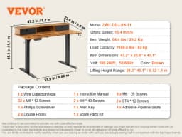 SucceBuy Electric Standing Desk Height Adjustable Standing Desk W/ Dual Protecting System High Load Capacity for Home Office