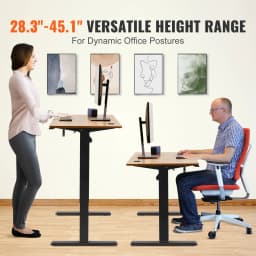 SucceBuy Electric Standing Desk Height Adjustable Standing Desk W/ Dual Protecting System High Load Capacity for Home Office