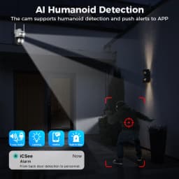 Hiseeu 8MP Wifi Survalance Camera Dual Screen & Dual Lens Color Night Vision Ai Auto Tracking Outdoor Wireless Security Camera
