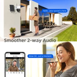 Hiseeu Wifi Camera With Solar Panels Outdoor 5X Zoom 1080P PTZ IP Camera PIR Motion Detection Audio Video Surveillance Camera