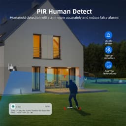 Hiseeu Wifi Camera With Solar Panels Outdoor 5X Zoom 1080P PTZ IP Camera PIR Motion Detection Audio Video Surveillance Camera
