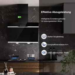 TopStrong Wall Mount 60 cm Stainless Steel Easy Clean Filters Black Extractor Hood YYWH4060