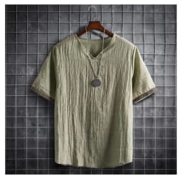 Plus Size M-5XL Summer Men's Short Sleeve Shirt Plain Color Korean Fashion Light Weight Hawaii Style Clothing