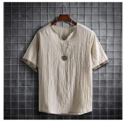 Plus Size M-5XL Summer Men's Short Sleeve Shirt Plain Color Korean Fashion Light Weight Hawaii Style Clothing