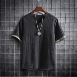 Plus Size M-5XL Summer Men's Short Sleeve Shirt Plain Color Korean Fashion Light Weight Hawaii Style Clothing