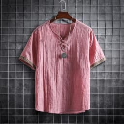 Plus Size M-5XL Summer Men's Short Sleeve Shirt Plain Color Korean Fashion Light Weight Hawaii Style Clothing