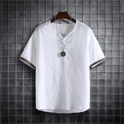 Plus Size M-5XL Summer Men's Short Sleeve Shirt Plain Color Korean Fashion Light Weight Hawaii Style Clothing