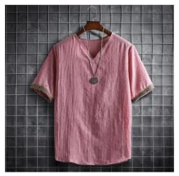 Plus Size M-5XL Summer Men's Short Sleeve Shirt Plain Color Korean Fashion Light Weight Hawaii Style Clothing