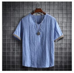 Plus Size M-5XL Summer Men's Short Sleeve Shirt Plain Color Korean Fashion Light Weight Hawaii Style Clothing