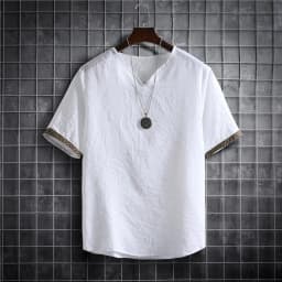 Plus Size M-5XL Summer Men's Short Sleeve Shirt Plain Color Korean Fashion Light Weight Hawaii Style Clothing