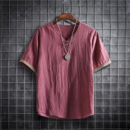 Plus Size M-5XL Summer Men's Short Sleeve Shirt Plain Color Korean Fashion Light Weight Hawaii Style Clothing