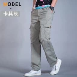 Men's Cargo Pants Cotton Black Work Pants Summer Casual Climbing Joggers Man Sweatpants Sports Spring Autumn Twill Trousers