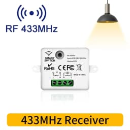 RF 433MHz Wireless 10A Relay Receiver Remote Control Light Switch 220V 110V Mini Round Button Wall Panel Switch For LED Lamp