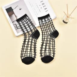 Fashion Sexy Women Socks New Product Crystal Silk Tide Socks Spring Summer Transparent Lace Mesh Fishnet Socks Lady Cool Sox