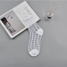 Fashion Sexy Women Socks New Product Crystal Silk Tide Socks Spring Summer Transparent Lace Mesh Fishnet Socks Lady Cool Sox