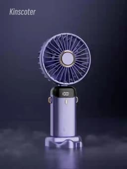USB Handheld Mini Fan Foldable Portable Neck Hanging Fans 5 Speed USB Rechargeable Fan with Phone Stand and Display Screen
