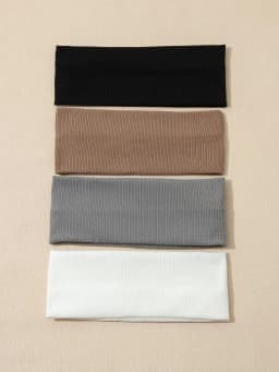 4Pcs Simple Fashion Women Solid Color Elastic HairBands Cute Wash Face Make-up Hair Band Vintage Sports Running Yoga Headbands