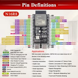 ESP32-S3 Development Boards with Expansion Adapter Kit 2.4G Wifi BT Module ESP32-S3-1 N8R2 N16R8 44Pin Type-C ESP32-S3