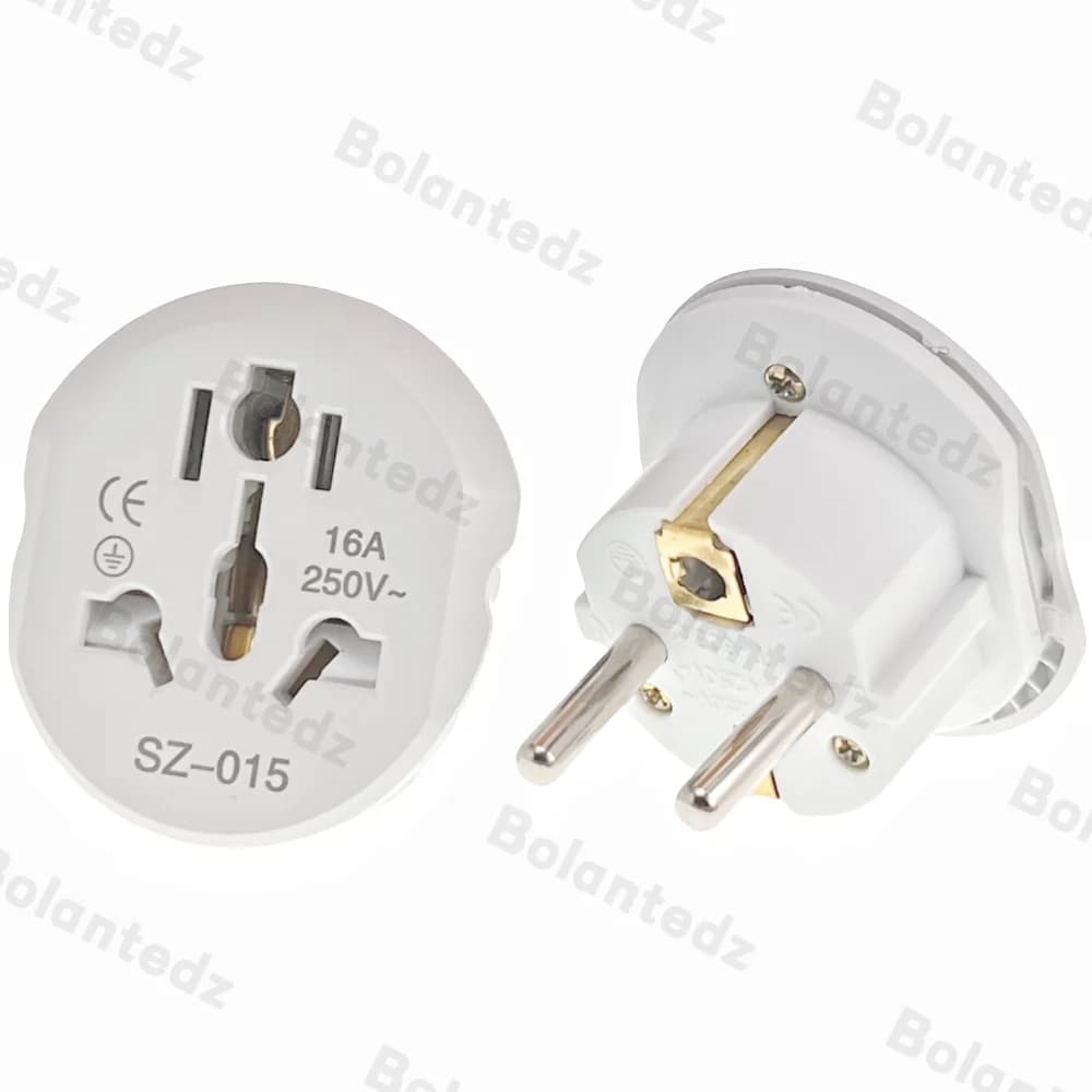 Korea EU Plug Adapter 16A 250V Travel Adapter Converter 2 Round Socket High Quality Universal AU US UK CN To EU KR Wall Socket