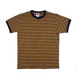 Ok8105 Men T-Shirt Summer Personality Fashion Youth Slim Fit Round Neck Color Matching Pinstripe Short Sleeve Thick Pullover Tee