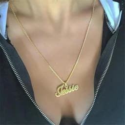 Box Chain Custom Jewelry Personalized Name Pendant Necklace Handmade Detachable Cursive Nameplate Choker Women Men Christmas