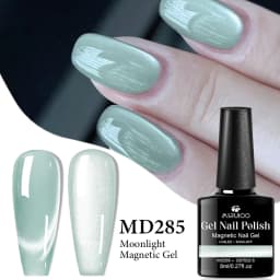 MSRUIOO 8ml Moonlight Cat Magnetic Nail Gel Polish Glitter Pink Silver Semi Permanent French Style Nail Art UV/LED Gel Varnish
