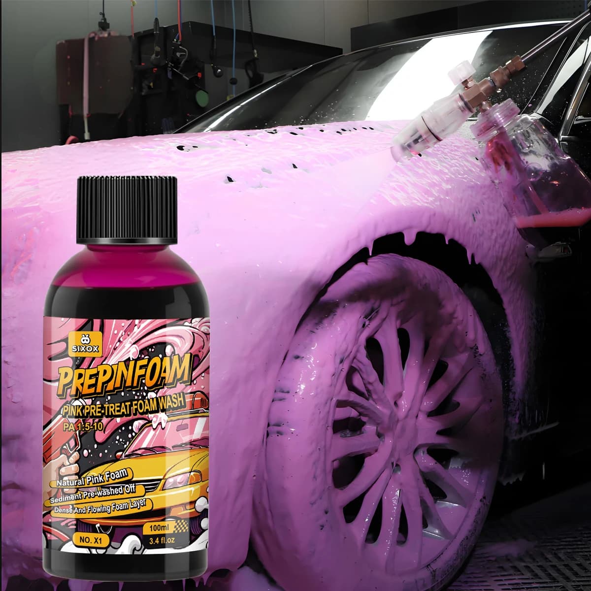 Pink Magic Foam Car Wash Shampoo Car High Concentration Sediment Pre-washed Off Wash Car Wash Soap Super Foam Cleaner X1 