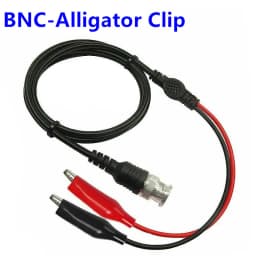 JX 1PCS BNC Male Plug to Dual Hook Clip Alligator Clip Banana Plug Test Lead for Oscilloscope/Multimeter