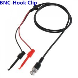 JX 1PCS BNC Male Plug to Dual Hook Clip Alligator Clip Banana Plug Test Lead for Oscilloscope/Multimeter
