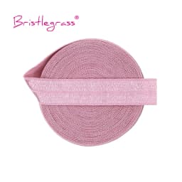 BRISTLEGRASS 2 5 10 Yard 5/8" 15mm Solid Shiny Fold Over Elastic FOE Spandex Satin Band Tape Hair Tie Headband Dress Sewing Trim
