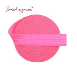 BRISTLEGRASS 2 5 10 Yard 5/8" 15mm Solid Shiny Fold Over Elastic FOE Spandex Satin Band Tape Hair Tie Headband Dress Sewing Trim