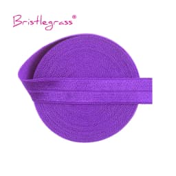 BRISTLEGRASS 2 5 10 Yard 5/8" 15mm Solid Shiny Fold Over Elastic FOE Spandex Satin Band Tape Hair Tie Headband Dress Sewing Trim