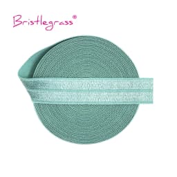 BRISTLEGRASS 2 5 10 Yard 5/8" 15mm Solid Shiny Fold Over Elastic FOE Spandex Satin Band Tape Hair Tie Headband Dress Sewing Trim